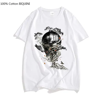 Купить Футболка со скелетом, череп, Tumblr, модная милая забавная футболка,  хипстерская футболка в уличном стиле, одежда в стиле гранж, японская  уличная одежда, 100% хлопок | Joom