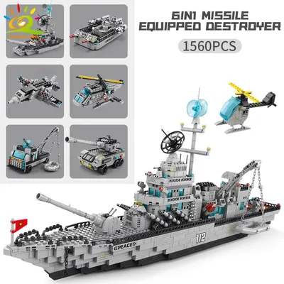 554 шт., Детский конструктор «военные корабли» | AliExpress