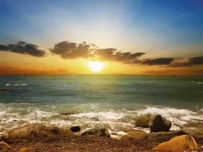 Картинки восход солнца над морем обои