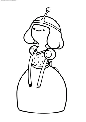 Раскраска Принцесса Бубльгум | Раскраски Время приключений (Adventure Time  free colouring pages)