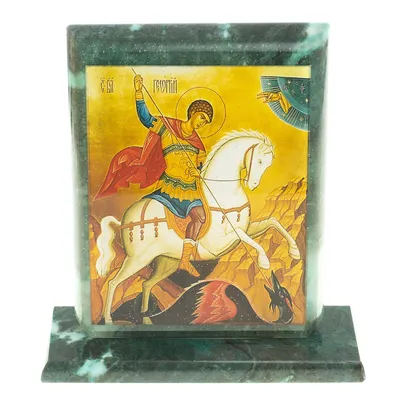 Купить Икона из янтаря Георгий Победоносец заступник России
