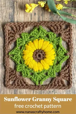 The Sunflower Granny Square A Free Crochet Pattern