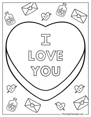 22 I Love You Coloring Pages (Free PDF Printables)