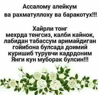 Хайрли тонг азиз инсоним💐💐💐🌹🌹🌹💐💐💐🌸🌸🌸🌺🌺🌷🌷🌷🌻🌻💖💖💖💖... |  TikTok