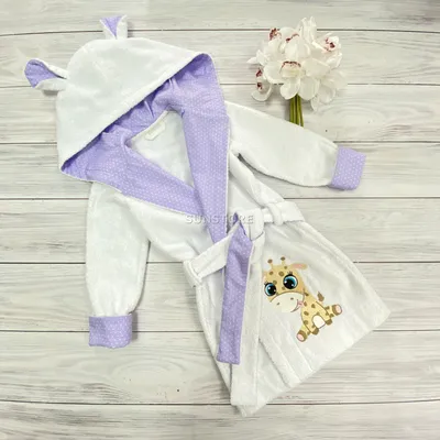 Милый халат с капюшоном для маленьких детей, детский однотонный халат –  купить по низким ценам в интернет-магазине Joom
