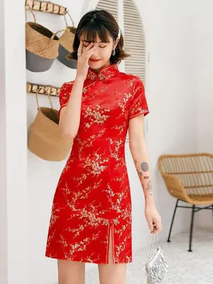 Китайская женская юбка, традиционный чонсам, короткие платья для девочек  ципао, Женский, На любой сезон, размер 52, материал Breathable — купить в  интернет-магазине OZON (1291617725)