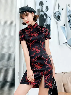 Китайская женская юбка, традиционный чонсам, короткие платья для девочек  ципао, Женский, На любой сезон, размер 46, материал Breathable — купить в  интернет-магазине OZON (1314386859)