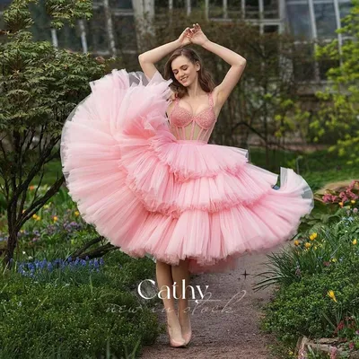 Короткие платья для выпускного вечера Cathy Pink Sweetheart, многослойные  тюль, вечерние платья до колен с открытыми плечами, ве צֶבַע Sky blue US  Size 22