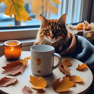 Картина \"Уютная осень\". Кошка на окне. Осеннее настроение в  интернет-магазине Ярмарка Мастеров по цене 8500 ₽ – MNVFWRU | Картины,  Самара - доставка по России