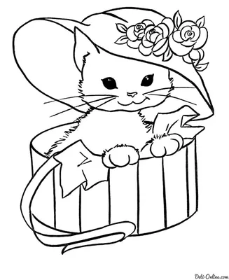 Раскраска Пушистый кот | Раскраски кошки для детей распечатать, скачать