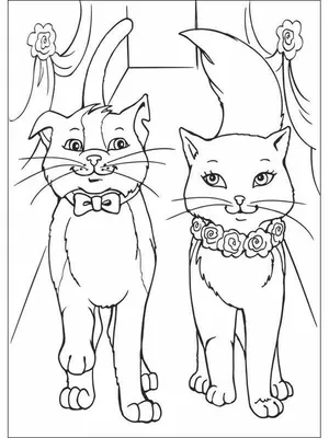 Раскраска Анимэ кот | Раскраски кошки для детей распечатать, скачать