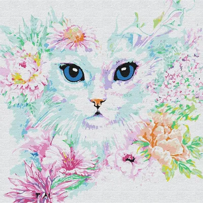 Кот с цветами картинки обои