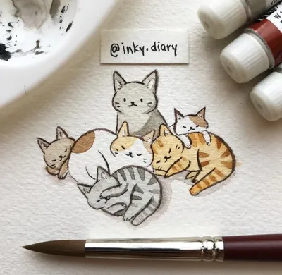 Милые котики карандашом для срисовки 8 лет (27 шт)