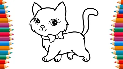 Рисунки для срисовки котики для закладки (46 шт)