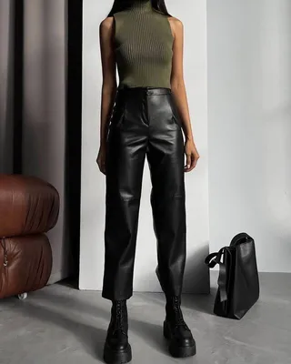 Черные кожаные брюки с поясом 86255 за 520 грн: купить из коллекции  Elemental - issaplus.com