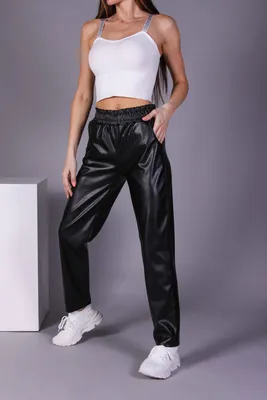 Брюки женские Кожаные кожаные штаны с высокой посадкой Vittoria Vicci  11670086 купить в интернет-магазине Wildberries