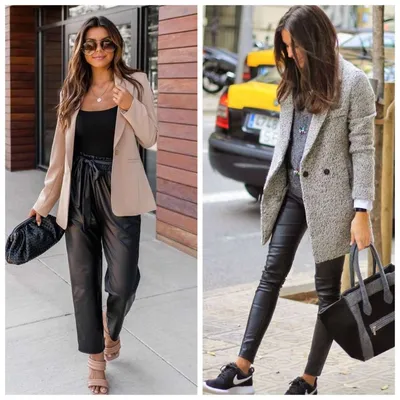 С чем носить кожаные брюки, чтобы выглядеть стройнее и быть в тренде в 2024  - Стиль жизни - WomanHit.ru