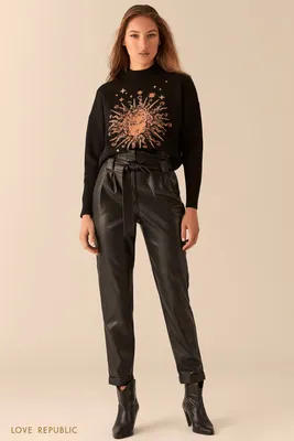 Женские кожаные брюки, черные облегающие классические кожаные брюки на  молнии, узкие брюки-карандаш из искусственной кожи для женщин, 2023 |  AliExpress