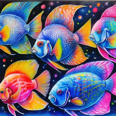 Фантастически красивые рыбы разных …» — создано в Шедевруме