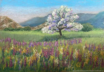 Красивый весенний пейзаж с цветущими цветами :: Стоковая фотография ::  Pixel-Shot Studio
