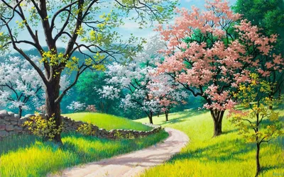 красивый весенний пейзаж с гравийной дорогой. весенний пейзаж старой дороги  Стоковое Изображение - изображение насчитывающей природа, снаружи: 215378313