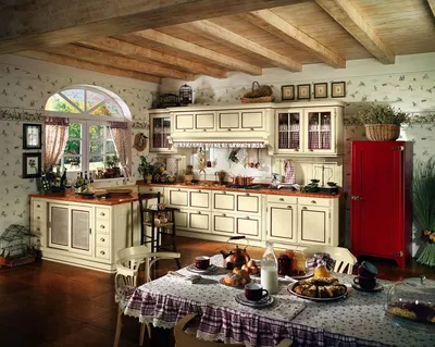 Дизайн кухни в стиле кантри — фото интерьера кухни кантри