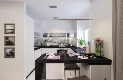 Кухня студия или кухня совмещённая с балконом