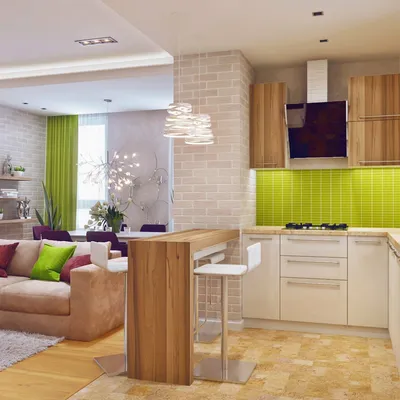Фото дизайн кухни-гостиной из проекта «Дизайн квартиры-студии в современном  стиле, ЖК «Времена года», 34 кв.м.» | Дизайн, Дизайн кухни, Интерьер