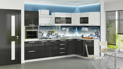 Угловой кухонный гарнитур Роял Вуд голубой Вегас 11 купить в Екатеринбурге  | Интернет-магазин VOBOX