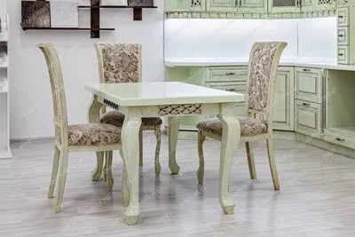 Кухонный стол Лотос (фисташка с коричневой патиной) - купить Белая мебель -  деревянная мебель из массива