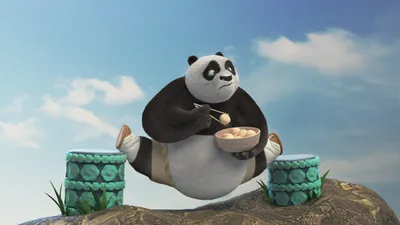 Кунг-фу панда По, кушает пельмени…» — создано в Шедевруме