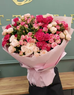 Нежно розовая кустовая роза | купить недорого | Москва и область |доставка  и самовывоз