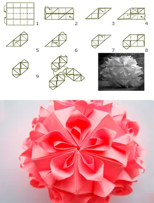 Кусудама (150 фото): пошаговая техника изготовления для начинающих шаров из  бумаги своими руками. Схемы модульного оригами в картинках