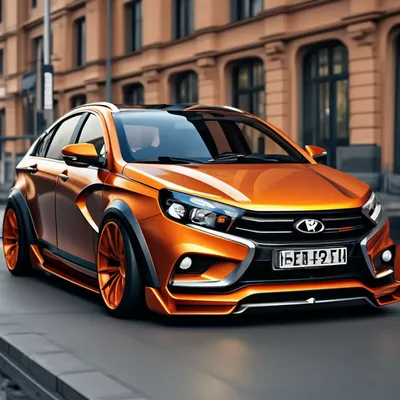 Лип-спойлер \"ASM-Tuning\" Lada Vesta купить недорого с доставкой в Дубна