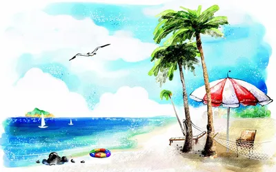 [74+] Лето море пляж картинки обои