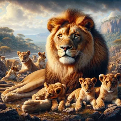 Лев, царь зверей. реалистично» — создано в Шедевруме