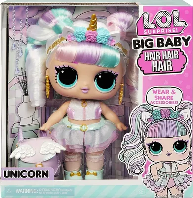 LOL Surprise Big Baby Hair Hair Hair Large 11” Doll, Unicorn with 14  Surprises Including Shareable Accessories and Real Hair – Great Gift for  Kids Ages 4+ - Walmart.com