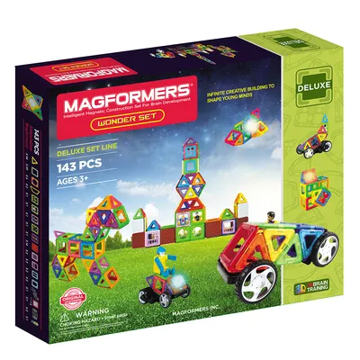 Magformers Funny Wheel 65 Piece Magnetic Remote Control Building STEM Toy  Set | eBay