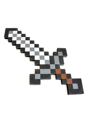 Игрушка Железный меч Майнкрафт из самой популярной игры Minecraft.  Пиксельный меч Манкрафт. Аутентичное оружие из компьютерной игры. Но теперь  в реальной жизни.