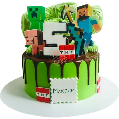 Торт Майнкрафт на День Рождения мальчику. Cake Minecraft - YouTube