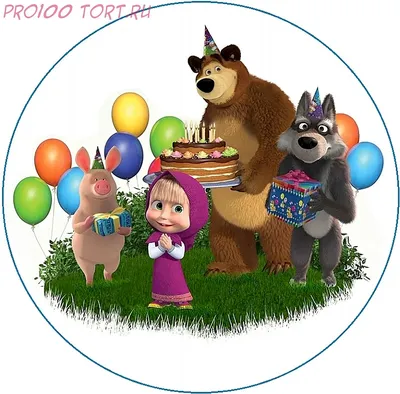 Waffle picture \"Masha and the Bear\"-10
