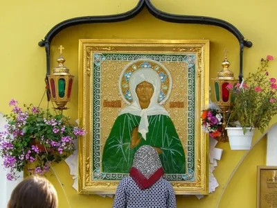 Икона Матрона Московская блаженная, 14х18 см, в окладе - Интернет магазин  ikonaspas.ru