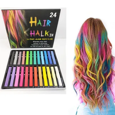 Набор цветных мелков, мелки для волос hair chalk 24 цвета — цена 310 грн в  каталоге Аксессуары для окрашивания ✓ Купить товары для красоты и здоровья  по доступной цене на Шафе | Украина #96841798