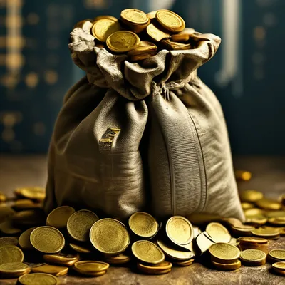 Бумажные Деньги Золотые Монеты Мешок Деньгами Векторный Набор Иконок  Векторное изображение ©PantherMediaSeller 352009316