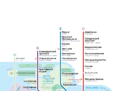 Карта (схема) метро Санкт-Петербурга 2024