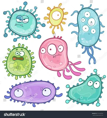 Цветные бактерии и микробы под лупой Иллюстрация вектора - иллюстрации  насчитывающей гигиена, подпора: 194019041