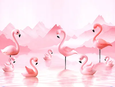 [64+] Милые картинки фламинго обои