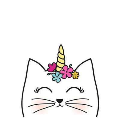 Картинка: Милый котенок с цветами - С днем рождения!