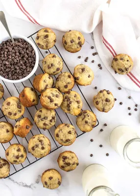 Mini Banana Chocolate Chip Muffins - The BakerMama