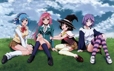 Раскраска Цукунэ Аоно и Мока Акасия из манги «Rosario + Vampire» |  Раскраски для детей печать онлайн